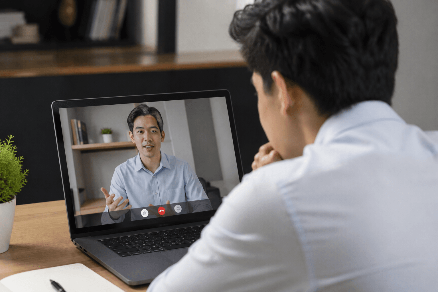 Simulasi wawancara kerja online melalui video call