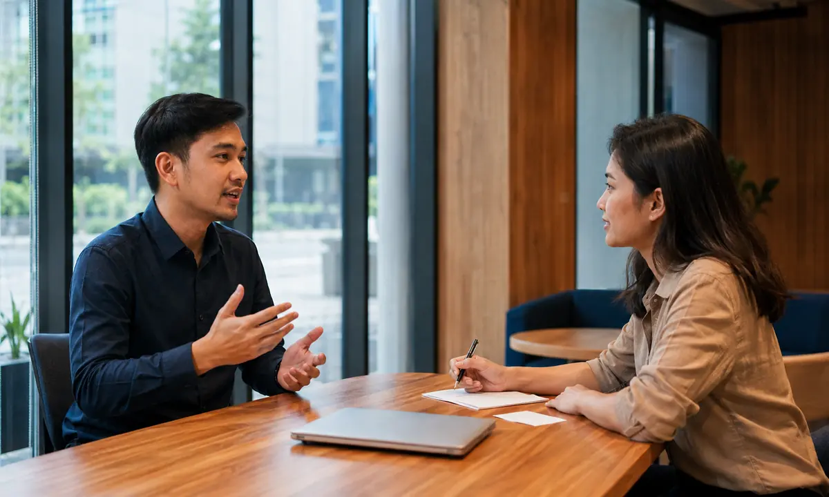 Profesional Indonesia mengikuti mock interview dengan feedback personal