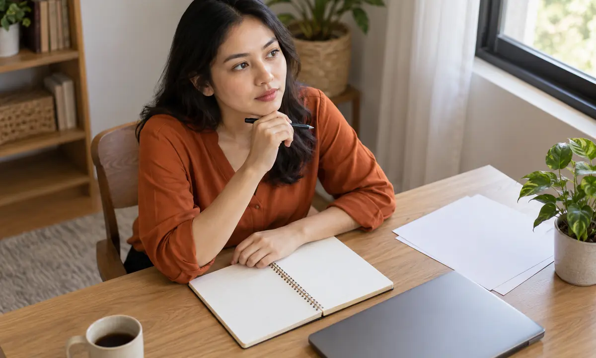 Profesional Indonesia berlatih menyusun jawaban interview dengan catatan singkat